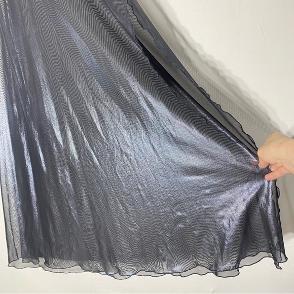 Vintage La Senza Lingerie Shiny Black Maxi Sleep Dress Nightgown Lingerie S - Picture 10 of 16